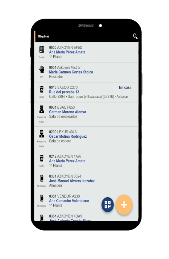 En la imagen aparece una captura de pantalla de la aplicación móvil de nebulose para la gestión de máquinas expendedoras de EPIs